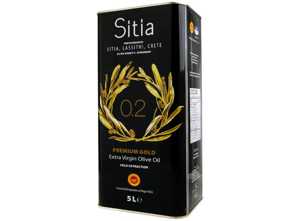 SITIA Premium Gold 0,2% extra panenský olivový olej 5l plech